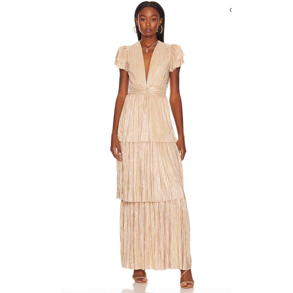 Sabina Musayev Maze Dress in Gold Size L